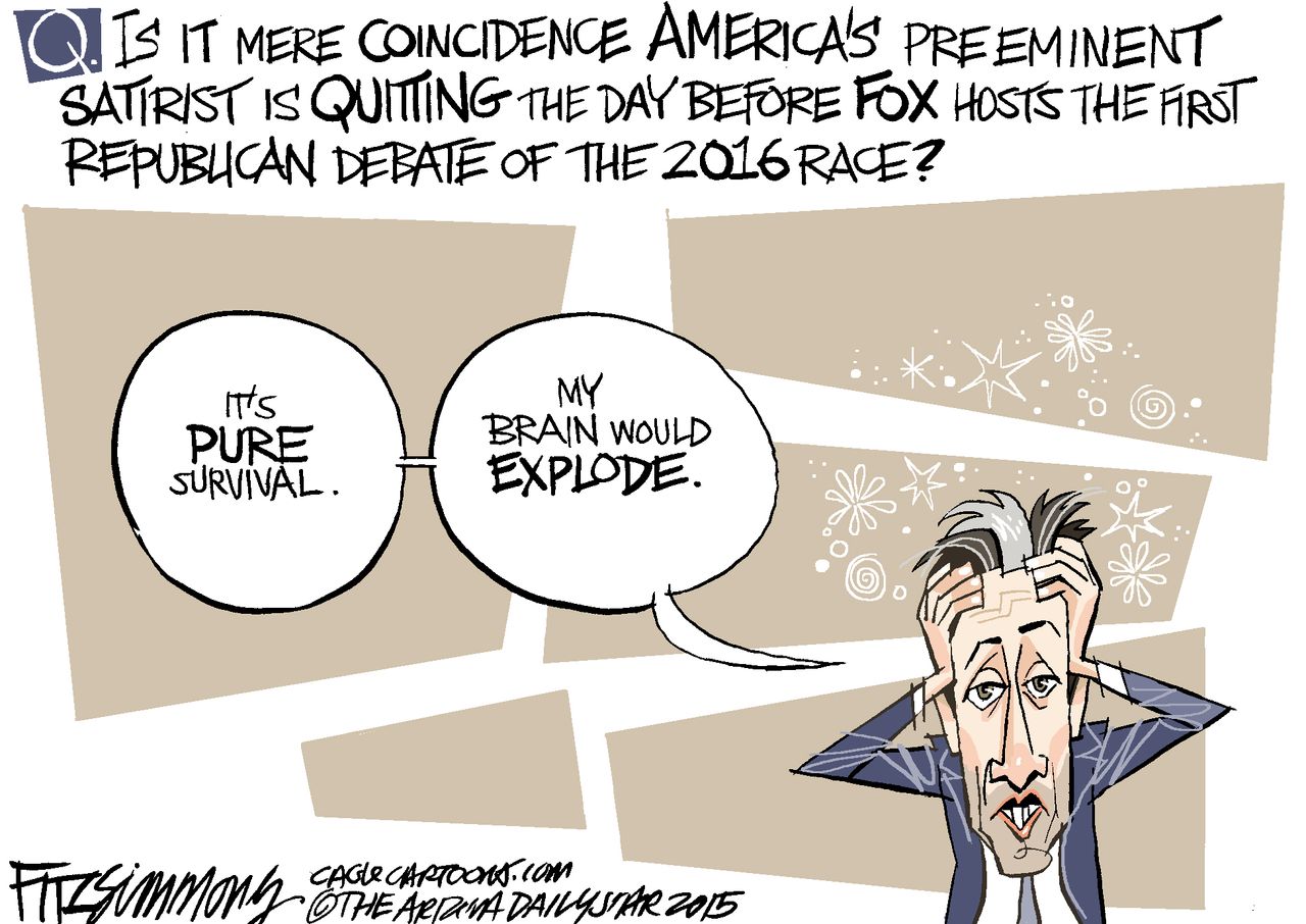 Editorial cartoon Entertainment Jon Stewart GOP Debate