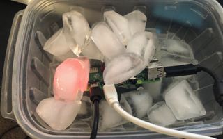 Raspberry Pi 4 B Submerged in Ice (Image Credit: Kio Diekin)