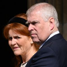 Sarah Ferguson and Prince Andrew attending the Easter Sunday Mattins Service at St George's Chapel on April 20, 2025 in Windsor, England