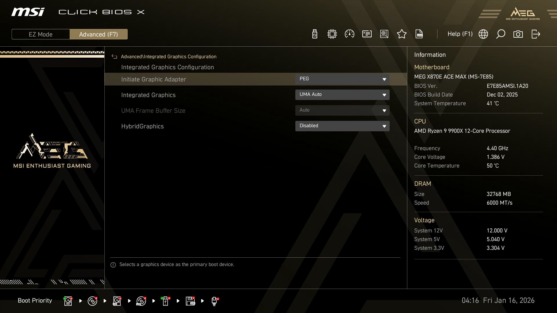 MSI MEG X870E Ace Max - BIOS