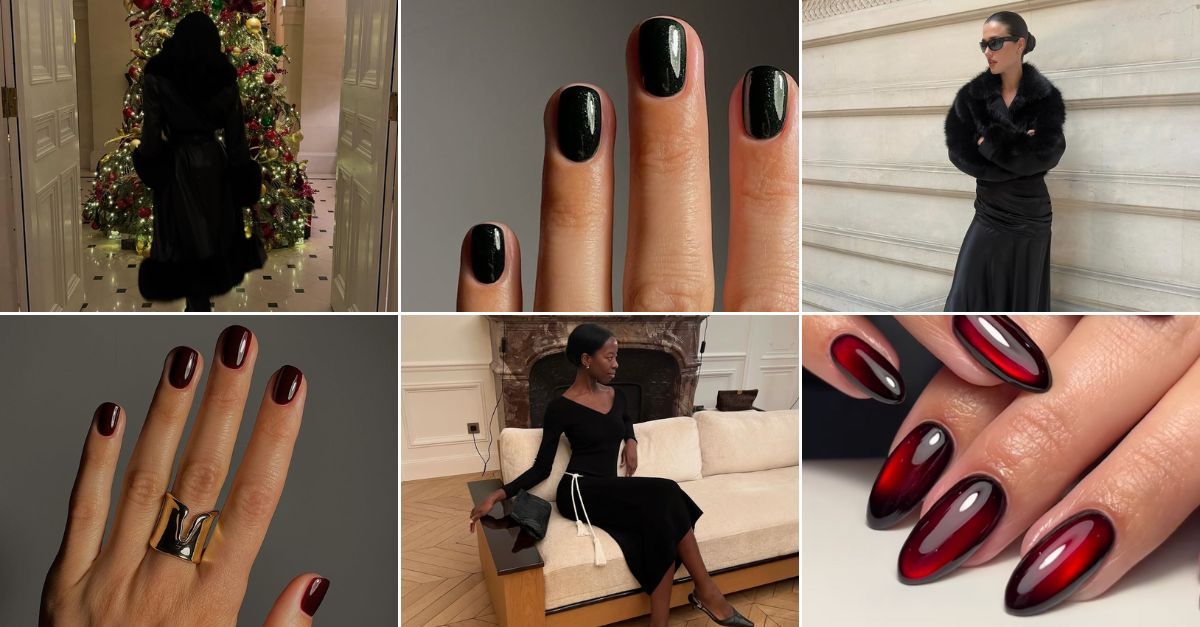 “Goth Christmas” Is Trending—6 Dark But Festive Nail Ideas