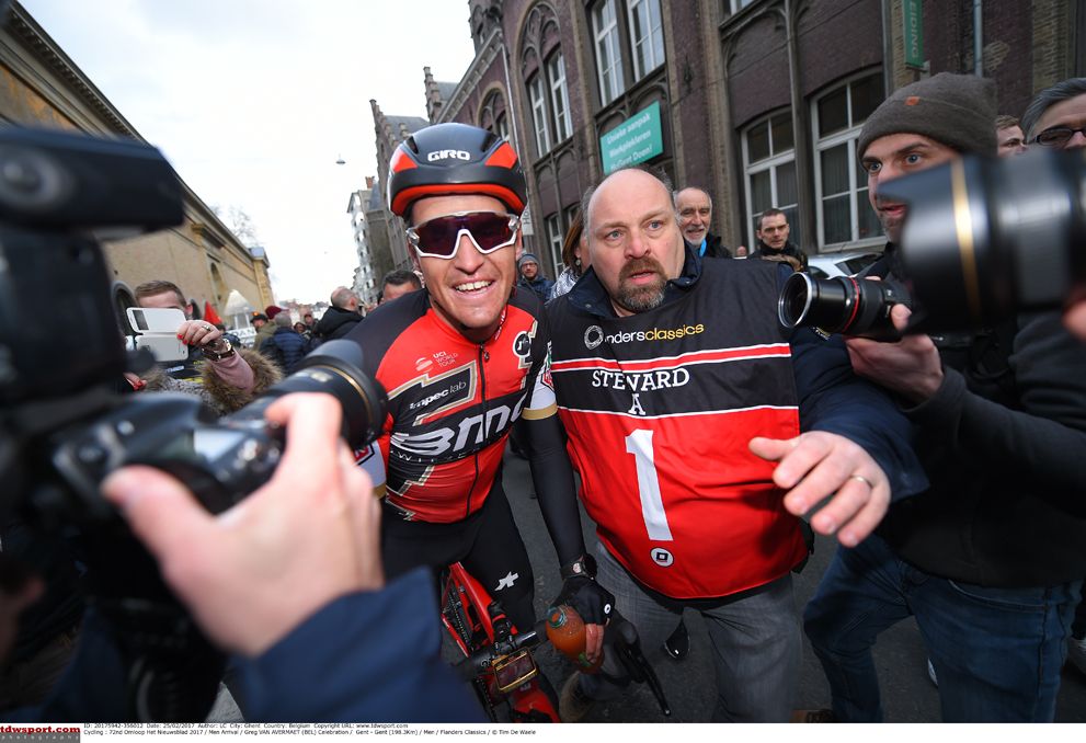 Greg Van Avermaet (BMC Racing) after crossing the finish line