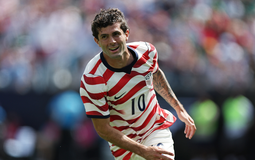 Christian Pulisic of United States celebrates after scoring his team's second goal during the international friendly match between United States and Senegal at Bank of America Stadium