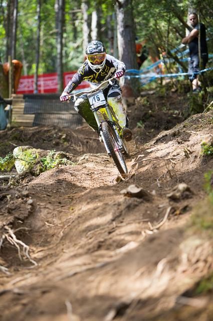 Remi Thiron on his way to winning his first downhill World Cup