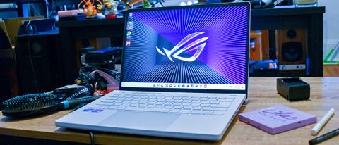 Asus ROG Zephyrus G14 on a coffee table