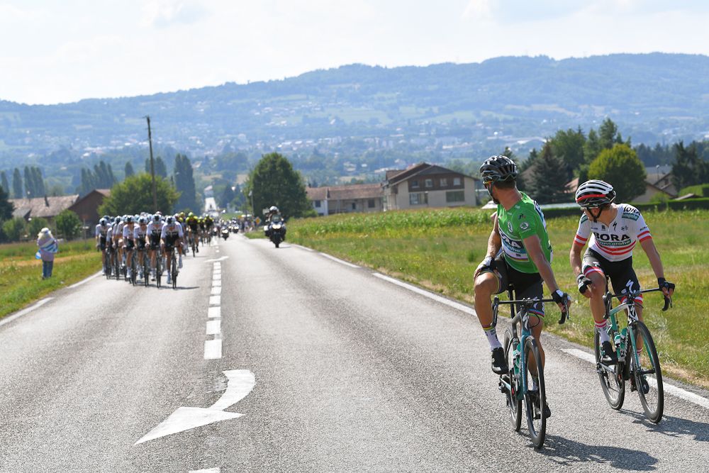 Peter Sagan checks for the bunch during stage 10 at the Tour de France