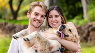 Couple with dog