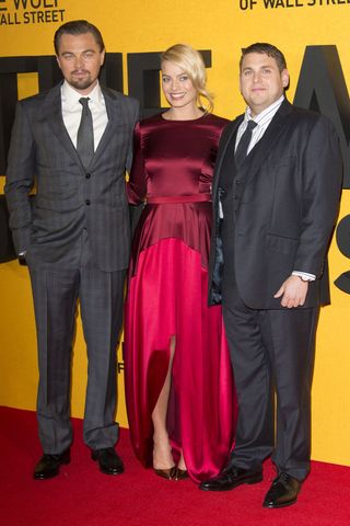 Jonah Hill, Margot Robbie And Leonardo DiCaprio At The Wolf Of Wall Street Premiere
