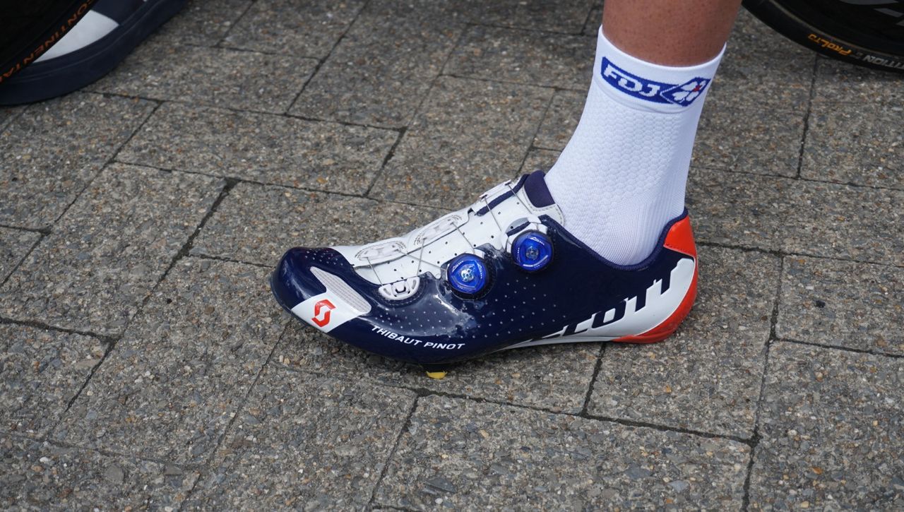 Pinot's name adorns the side of the shoes