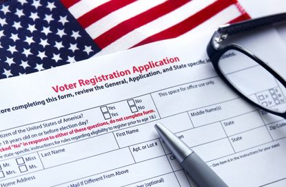 A voter registration form.