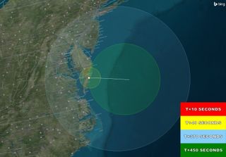 Oct. 7, 2015, Sounding Rocket Launch Visibility Map