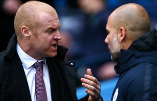 Pep Guardiola, right, is a fan of Sean Dyche, left