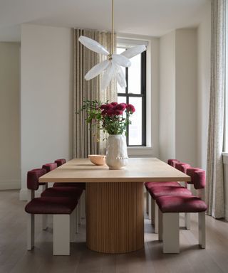 dining room with gray walls