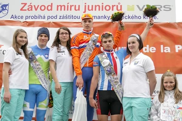 The day's podium (l-r): Blaz Bogataj, Danny Van Poppel and Jan Kaduch.