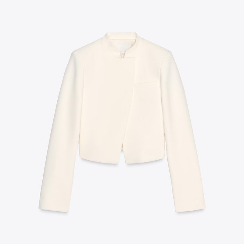 A cropped white jacket from Zara