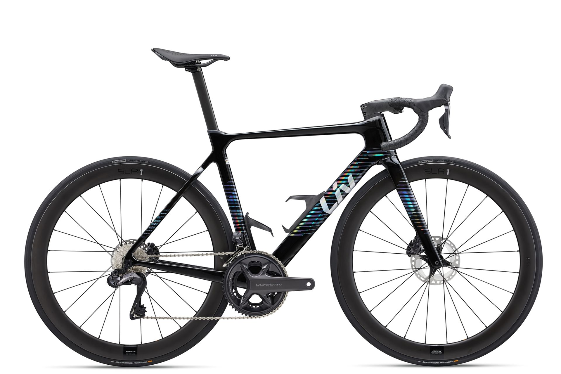 The Liv EnviLiv Advance Pro full bike with a rainbow details on a white background