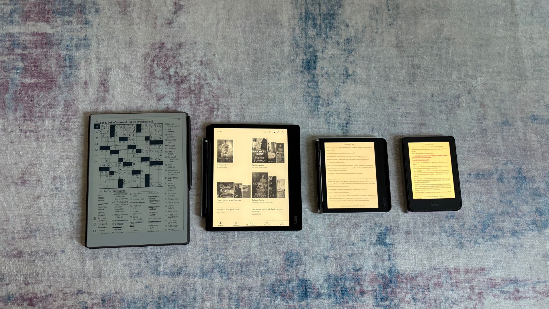Kobo Elipsa 2E, reMarkable Paper Pro, Kobo Clara, and Kobo Libra