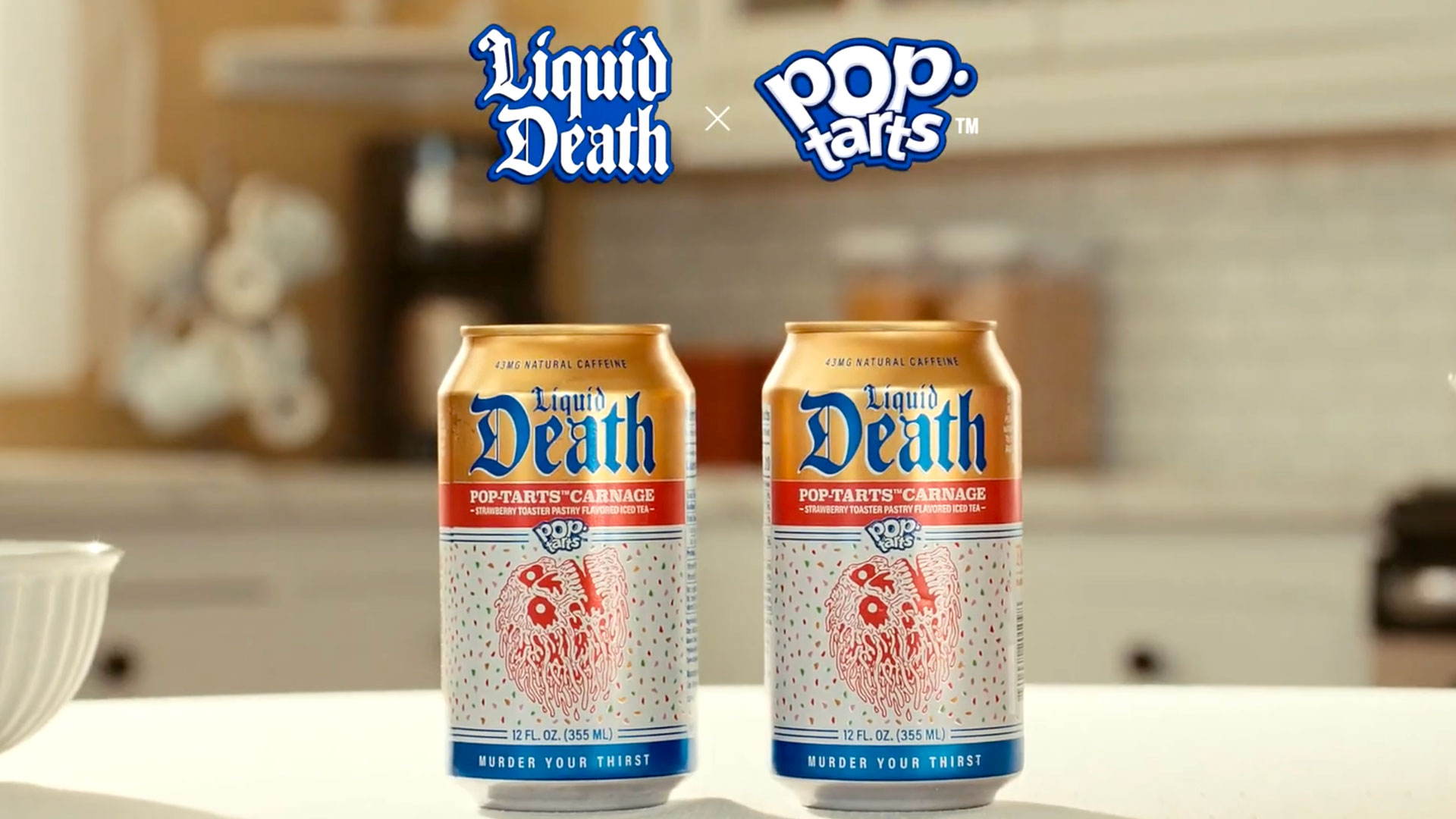 Liquid Death x Pop-Tarts advert
