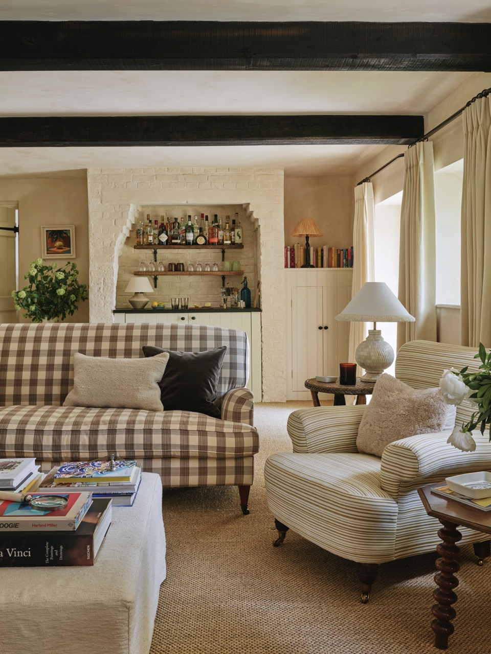 Pale yellow living room