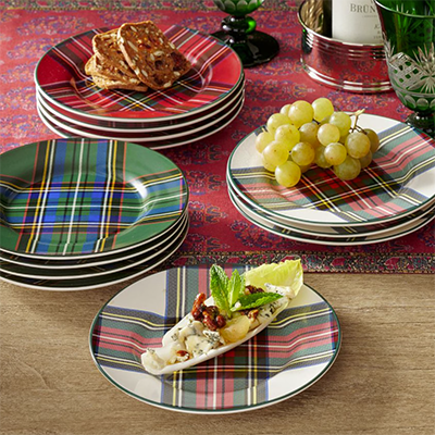 Pottery Barn tartan side plates