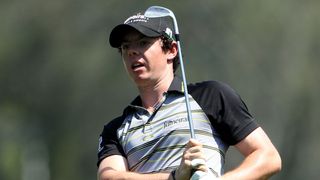 Rory McIlroy takes a shot in the final round of the 2011 Masters