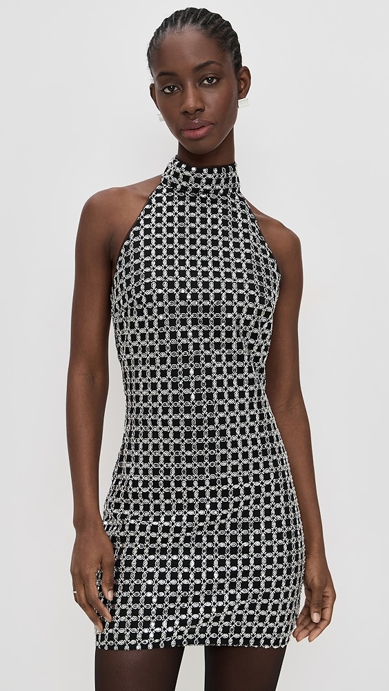 Rotate Beaded Halterneck Dress