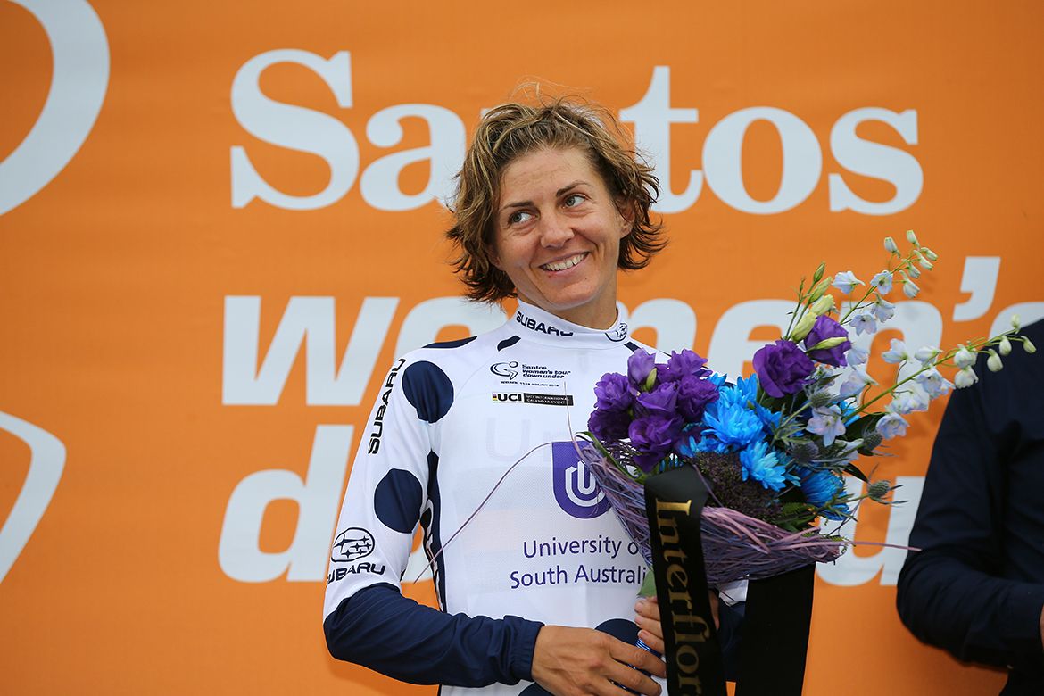QOM leader Katrin Garfoot on the podium