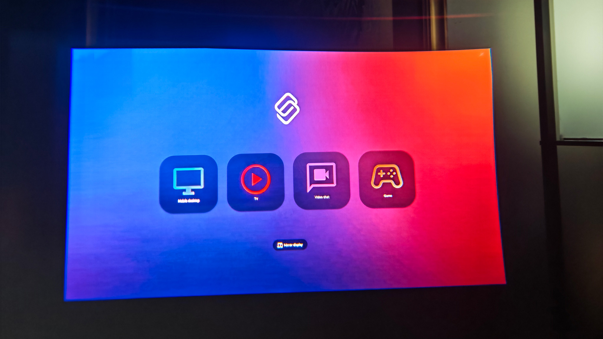 Motorola's Smart Connect menu as seen through Viture Beast smart glasses when connected to a Razr Fold 2026