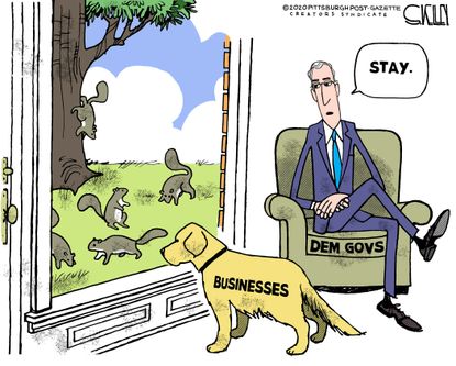 Editorial Cartoon U.S. democratic governors coronavirus business reopening