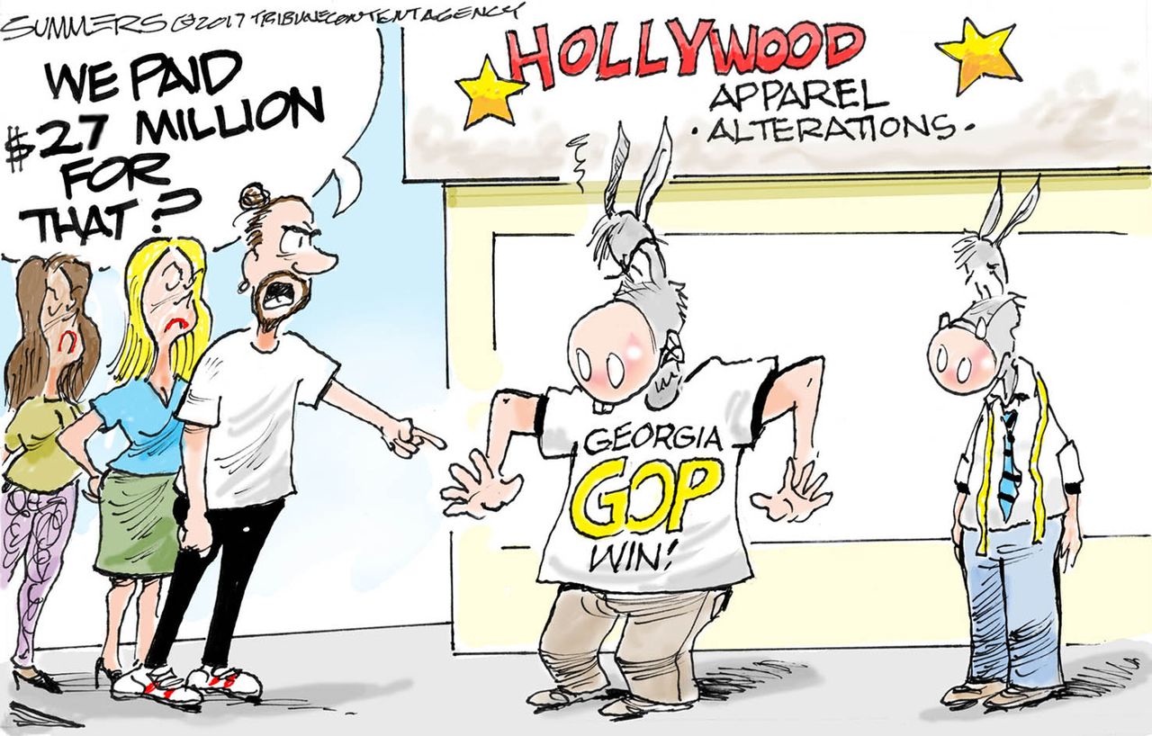 Political cartoon U.S. GOP Georgia win