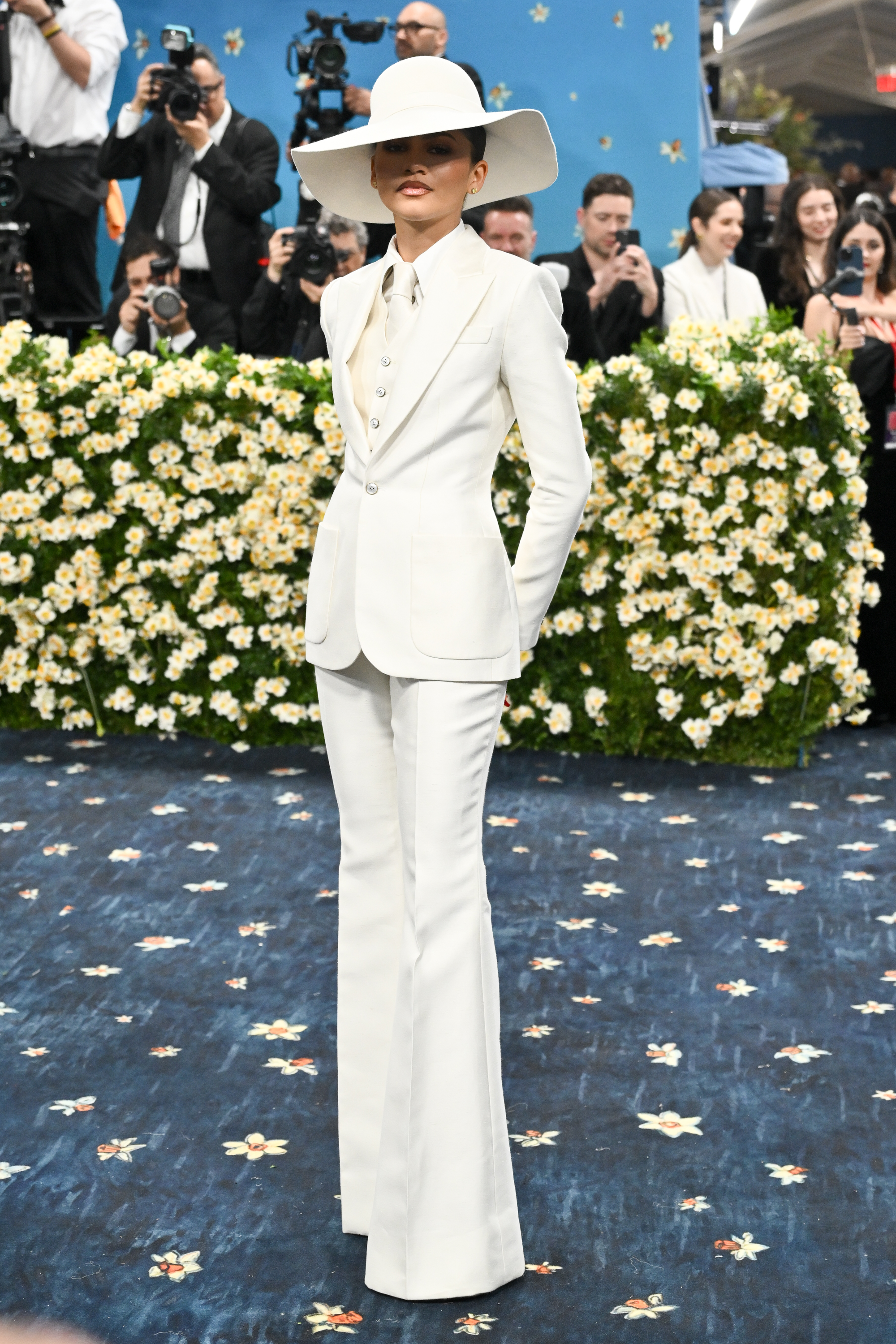 An image of Zendaya wearing a waisted blazer to the 2025 Met Gala.