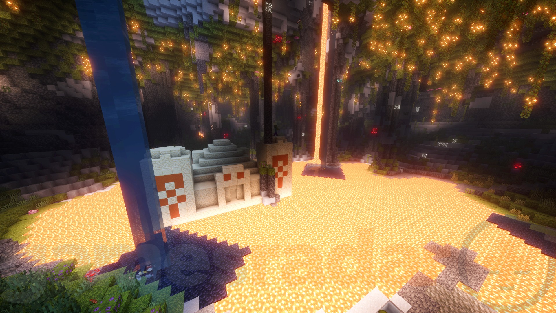 A Desert Pyramid sits on a lava lake in one of the best Minecraft seeds.