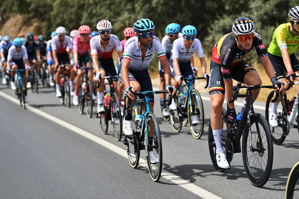 MONTILLA SPAIN SEPTEMBER 02 Vincenzo Nibali of Italy and Team Astana Qazaqstan competes during the 77th Tour of Spain 2022 Stage 13 a 1684km stage from Ronda to Montilla 315m LaVuelta22 WorldTour on September 02 2022 in Montilla Spain Photo by Justin SetterfieldGetty Images