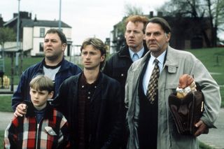 The Full Monty cast from the 1997 movie