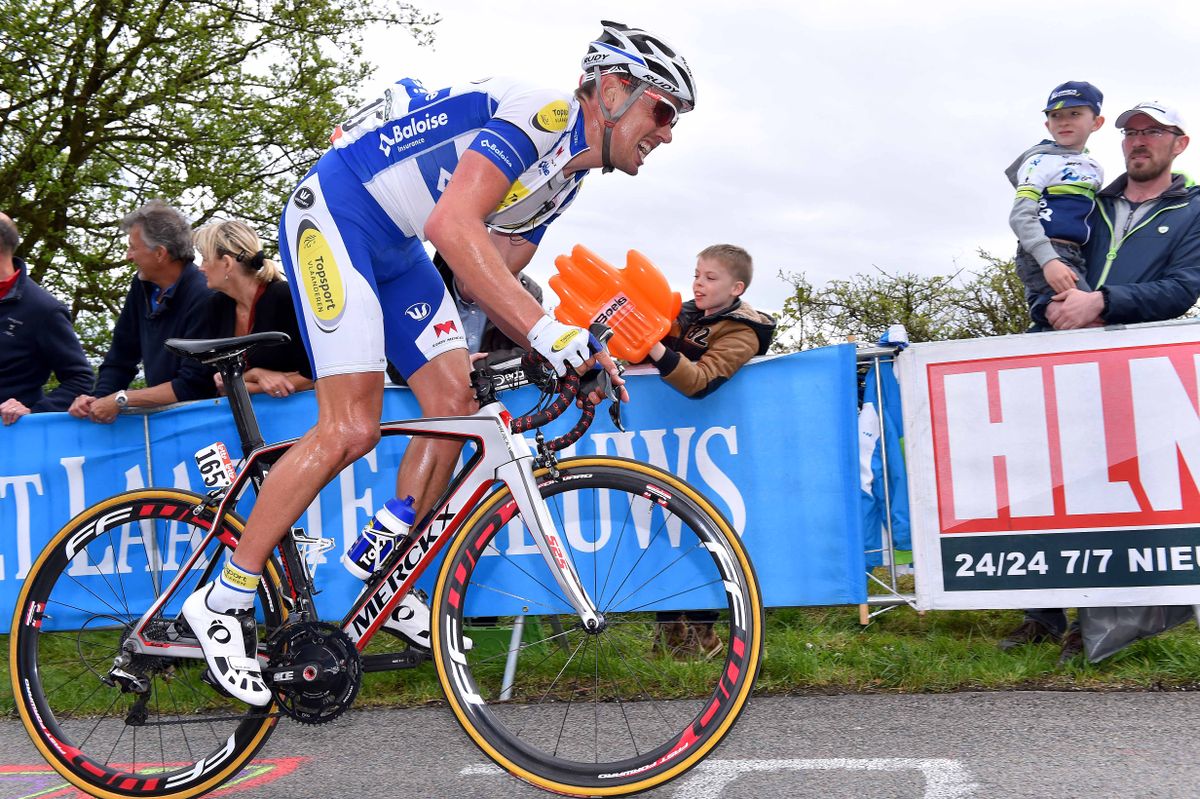 A grimacing Preben Van Hecke (Topsport Vlaanderen)