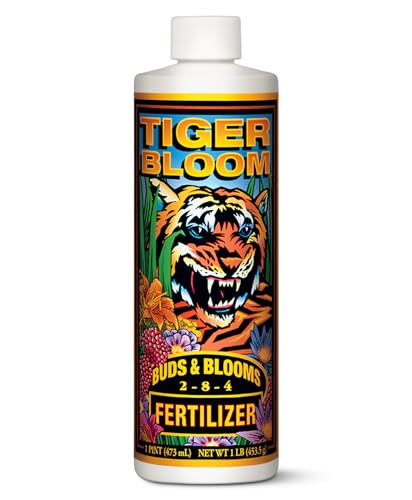 Foxfarm Tiger Bloom Liquid Plant Food - Phosphorus Fertilizer for Buds, Blooms &amp;amp; Flowering - Supports Soil &amp;amp; Hydroponic Systems - High Micronutrient Formula With 2-8-4 Nutrient Ratio - 1 Pint