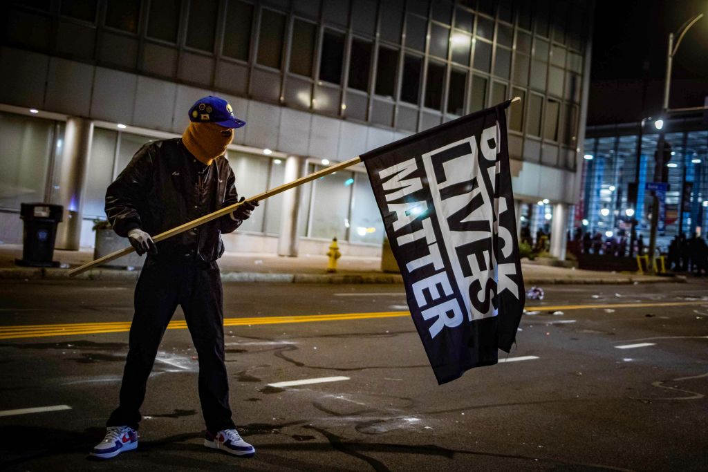 A protester in Rochester New York.