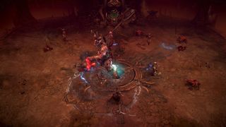 Diablo 4 Vessel of Hatred screenshot of a boss in the co-op dungeon The Dark Citadel