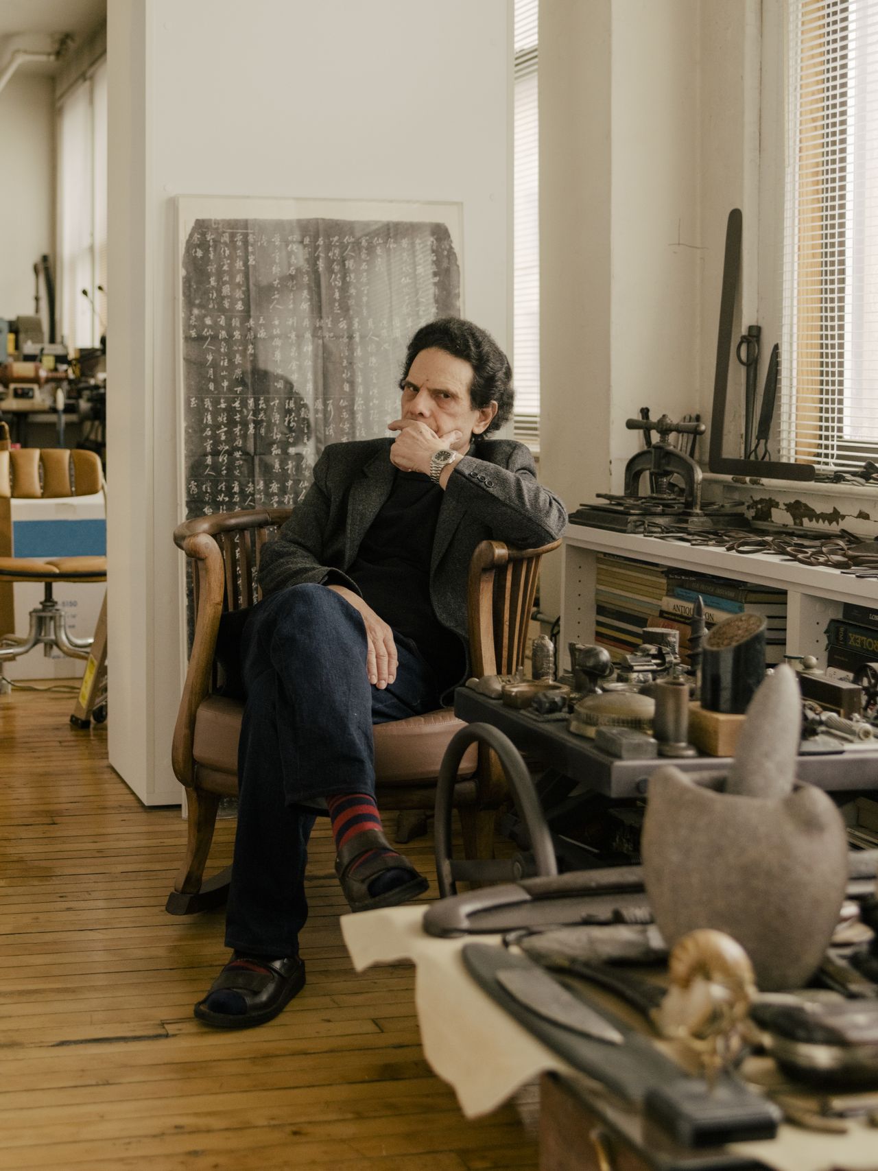 Artist Daniel Brush in his studio