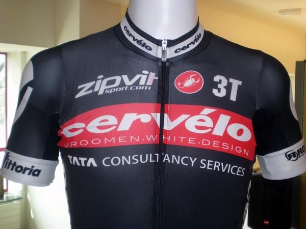 The new Cerv&eacute;lo TestTeam jersey with sponsor Tata Consultancy Services.