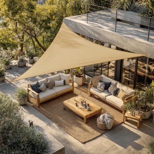 Green Bay Sun Shade Sail Outdoor Garden Patio Party Sunscreen Awning Canopy 98% Uv Block Triangle Sand With Free Rope(2x2x2m)