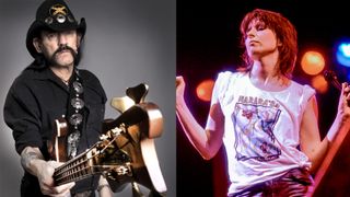 LEFT: Studio portrait of Lemmy Kilmister (1945 - 2015) of hard rock band Motorhead, United Kingdom, 7th November 2010. RIGHT: American musician Chrissie Hynde, of the group Pretenders, performs at the Aragon Ballroom, Chicago, Illinois, April 13, 1984. 