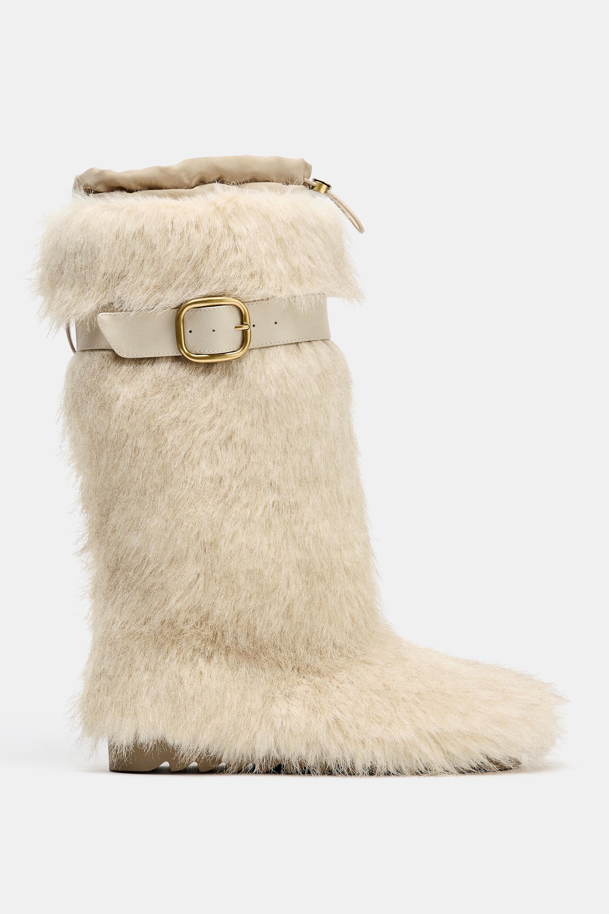 Faux Fur Boots With Strap Ski Collection