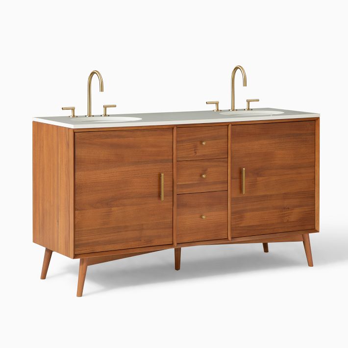 Mid-Century Double Bathroom Vanity (63