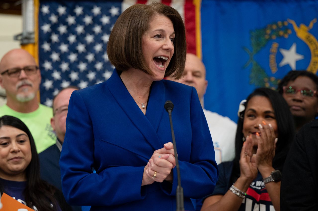 Democratic Sen. Catherine Cortez Masto delivers her victory remarks