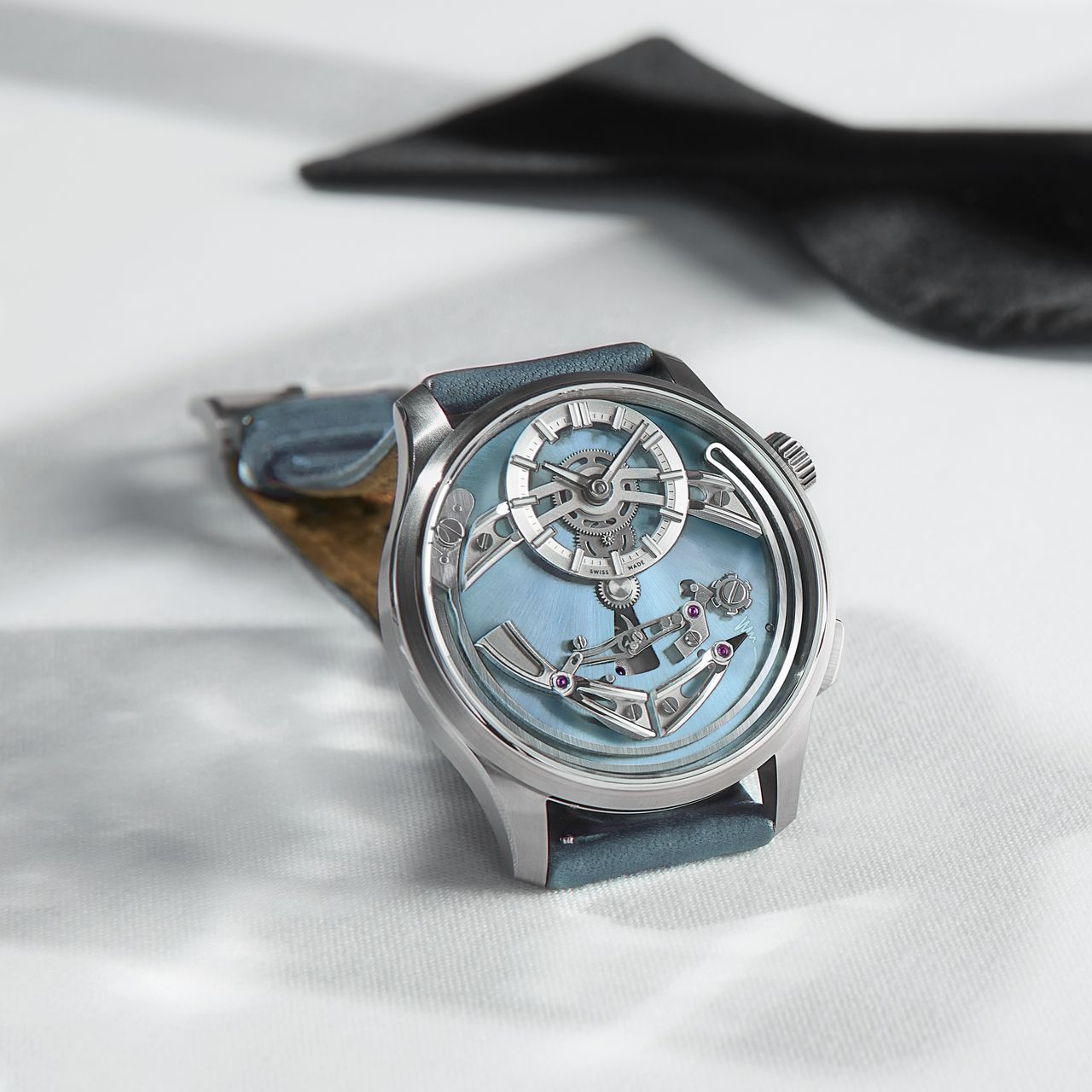 The Christopher Ward C1 Bel Canto on a leather strap