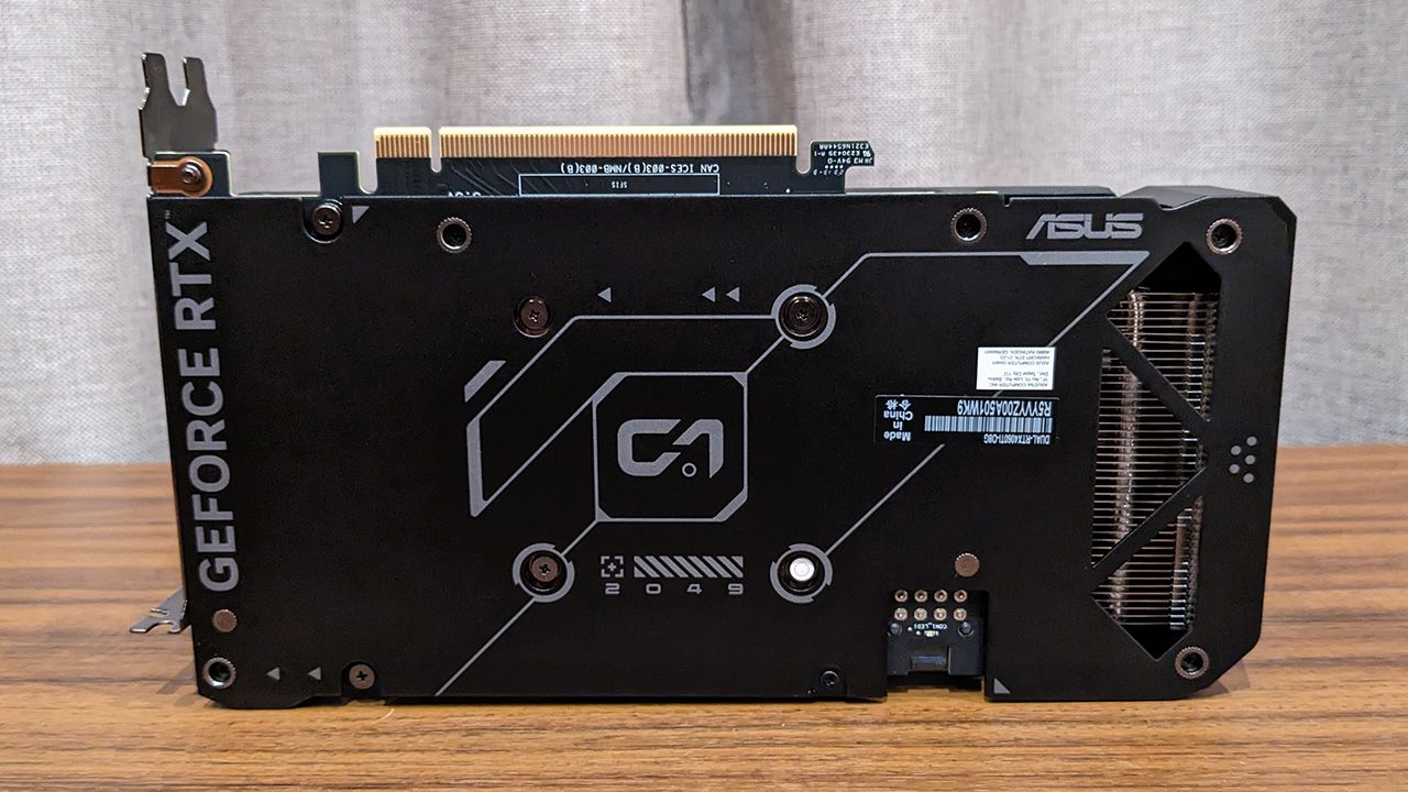 Asus Dual GeForce RTX 4060 Ti OC backplate