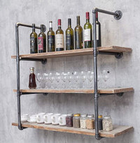 Industrial Wall Mounted Iron Floating Pipe Shelves, from Amazon