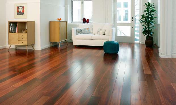 Engineered wood flooring in living room