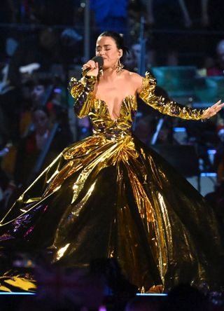 Katy Perry performing at the King's Coronation Concert